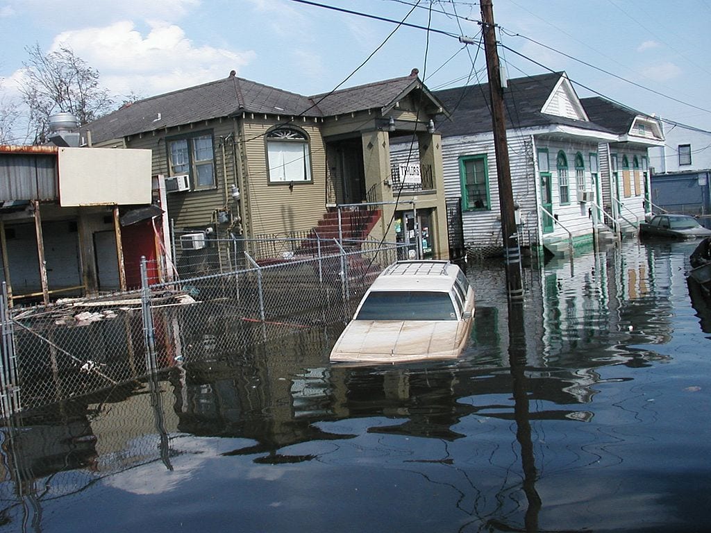 Posledica neurja Katrina v New Orleansu. Vir: Wikimedia Commons