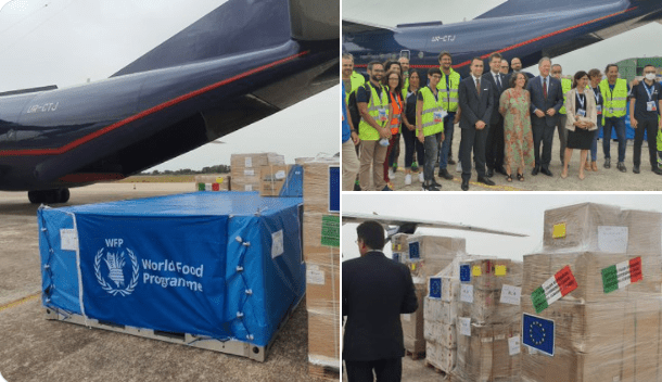 EU je poslala Mozambiku 15 ton pomoči. Vir: Twitter